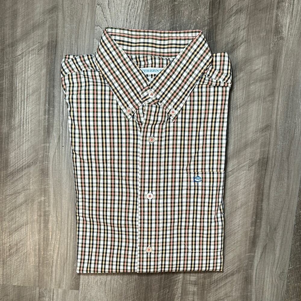 Southern Tide Classic Fit Checkered Long Sleeve Button Down - Medium